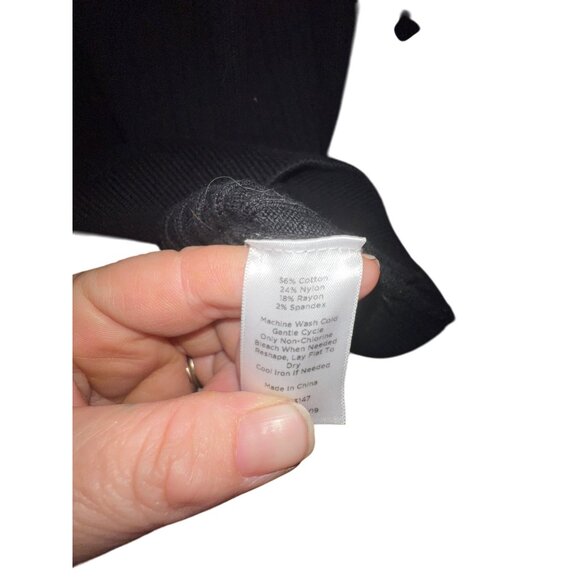 Talbots Black Ribbed Turtleneck Sweater 1X Cotton/Nylon/Spandex - Picture 4 of 5